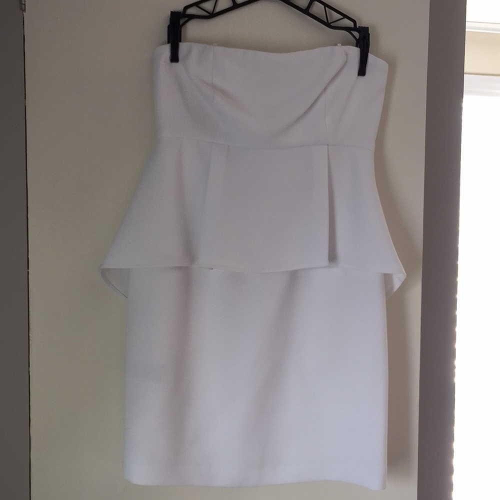 BCBGeneration peplum white dress